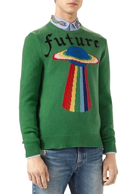 gucci ufo sweater|Gucci Future UFO Wool Crewneck Sweater, Green.